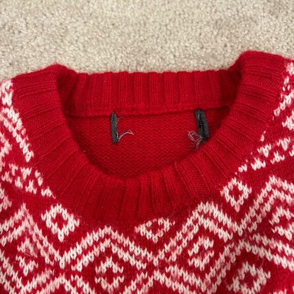 Red and White Llama Holiday Christmas Sweater (Unisex Kids) - Picture 4 of 7